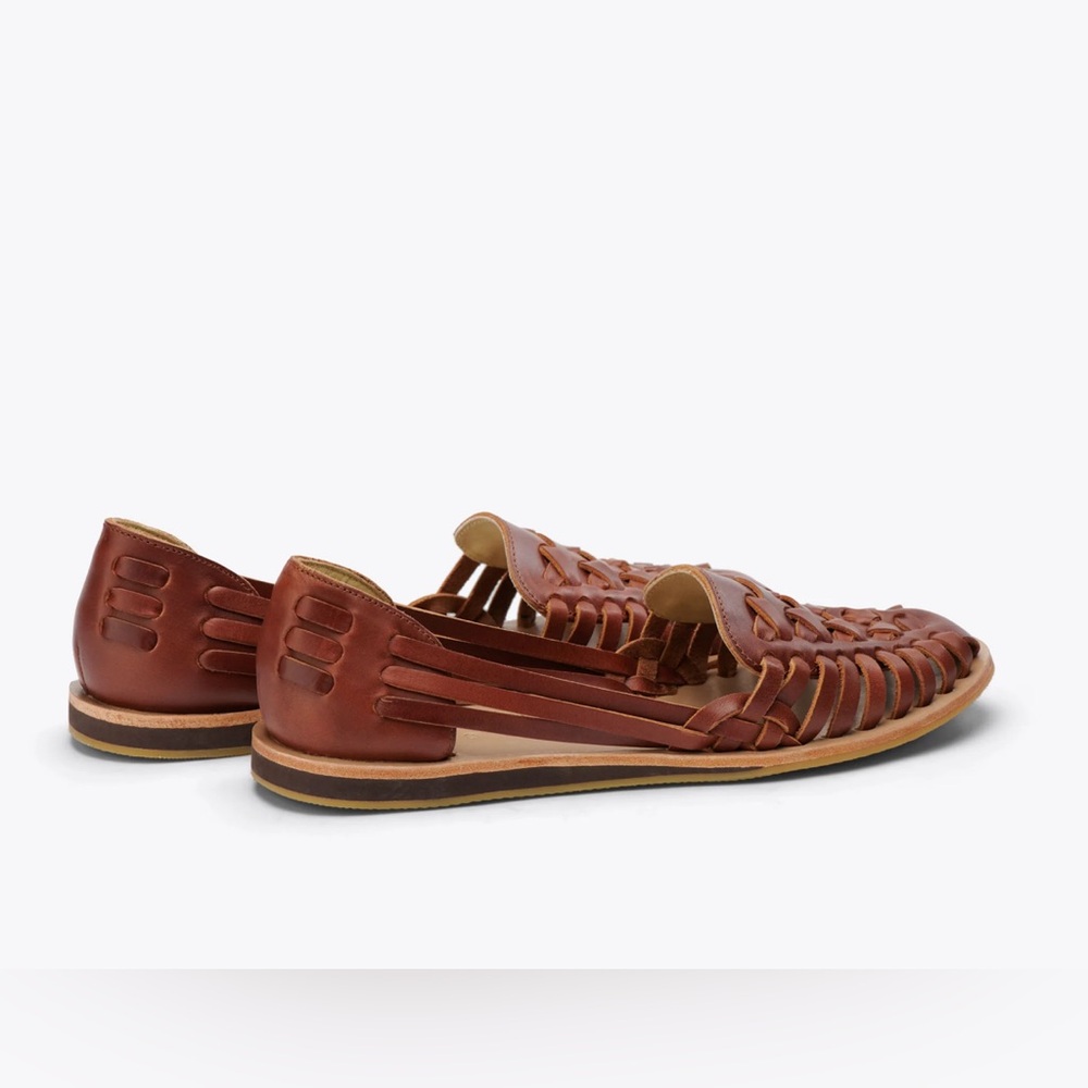 SOLD NEW NISOLO Womens Huarache Leather Sandals In Brandy $138 MSRP - Picture 3 of 13